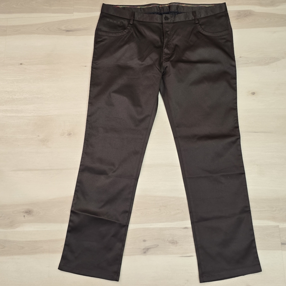 Barabas Italy Handcrafted Men 40 Coffee Solid Tapered Formal Work Pants NWT